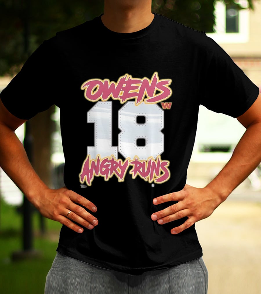 Owens 18 Washington Commanders Angry Runs Good Morning Football T-Shirt