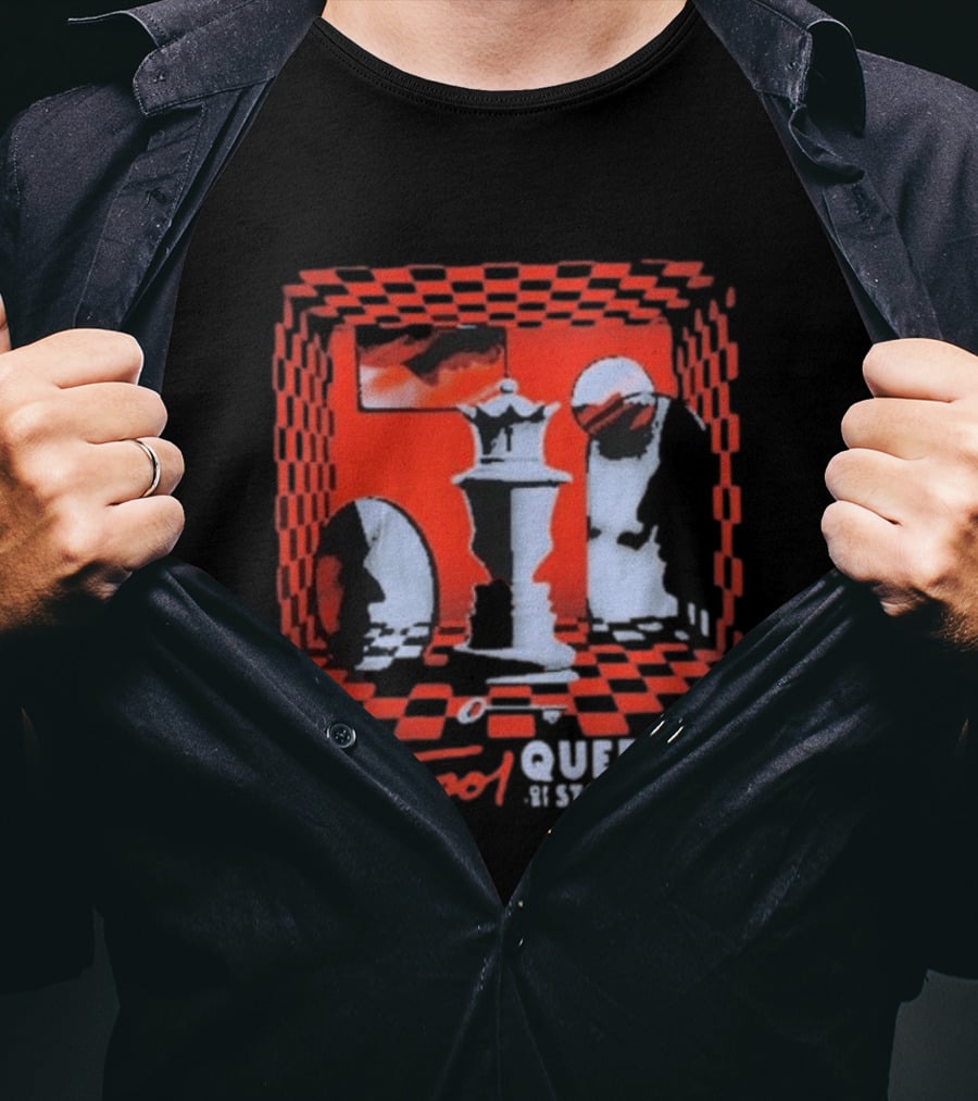 Interpol Gig At Estadio Ciudad De Los Deportes Mexico March 6 2027 Featuring Queens Of The Stone Age Chess Visuals T-Shirt