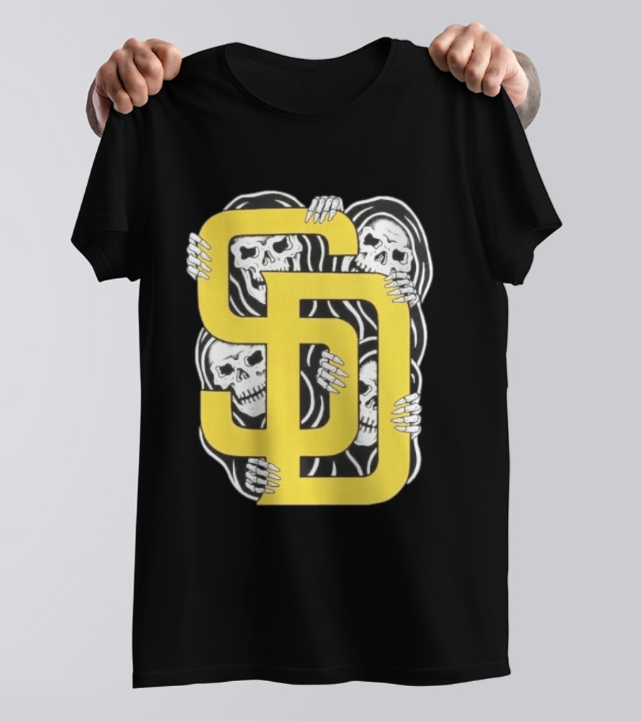 San Diego Padres SD Yellow Grim Reaper Skeletons T-Shirt