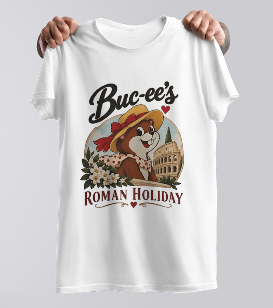 Buc Ee's Roman Holiday Travel Far Good Snacks Colosseum Adventure T-Shirt