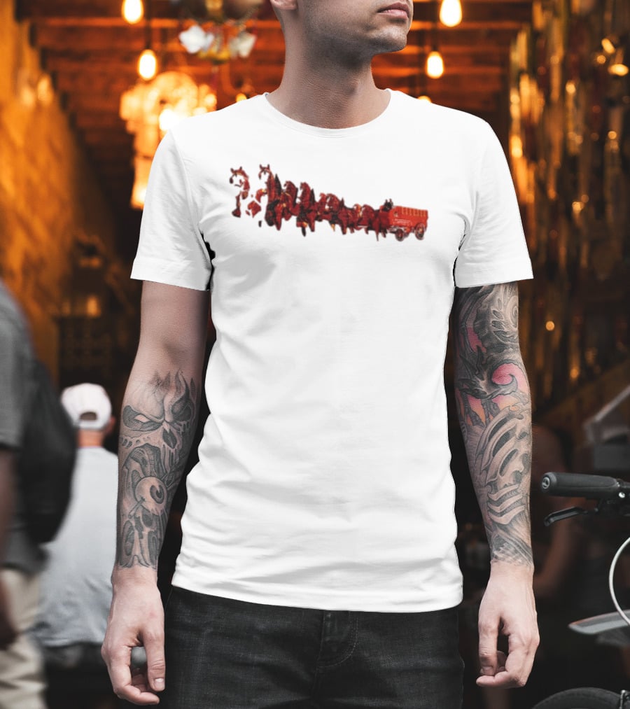 Budweiser Clydesdales Beer Wagon Team Horses T-Shirt