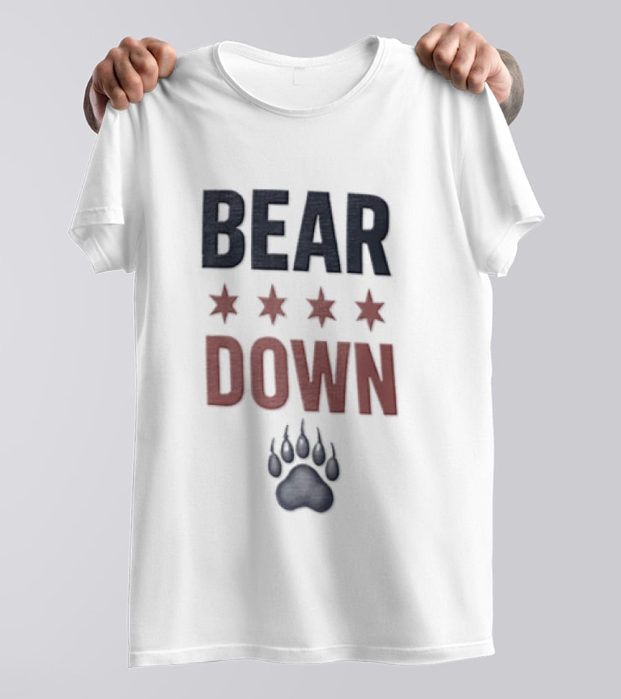 Chicago Bears Bear Down Four Stars Paw Football Team T-Shirt