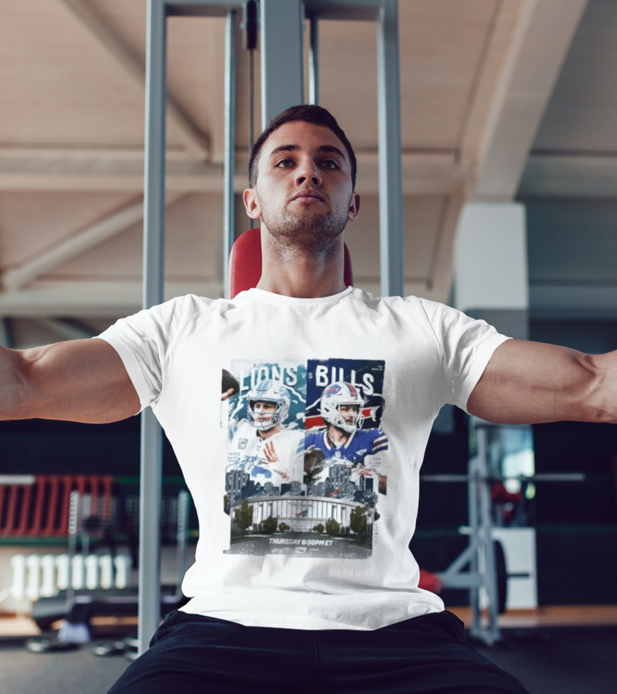 Jared Goff Detroit Lions Vs Josh Allen Buffalo Bills Thursday Night Football Week 02 6:30 PM ET T-Shirt