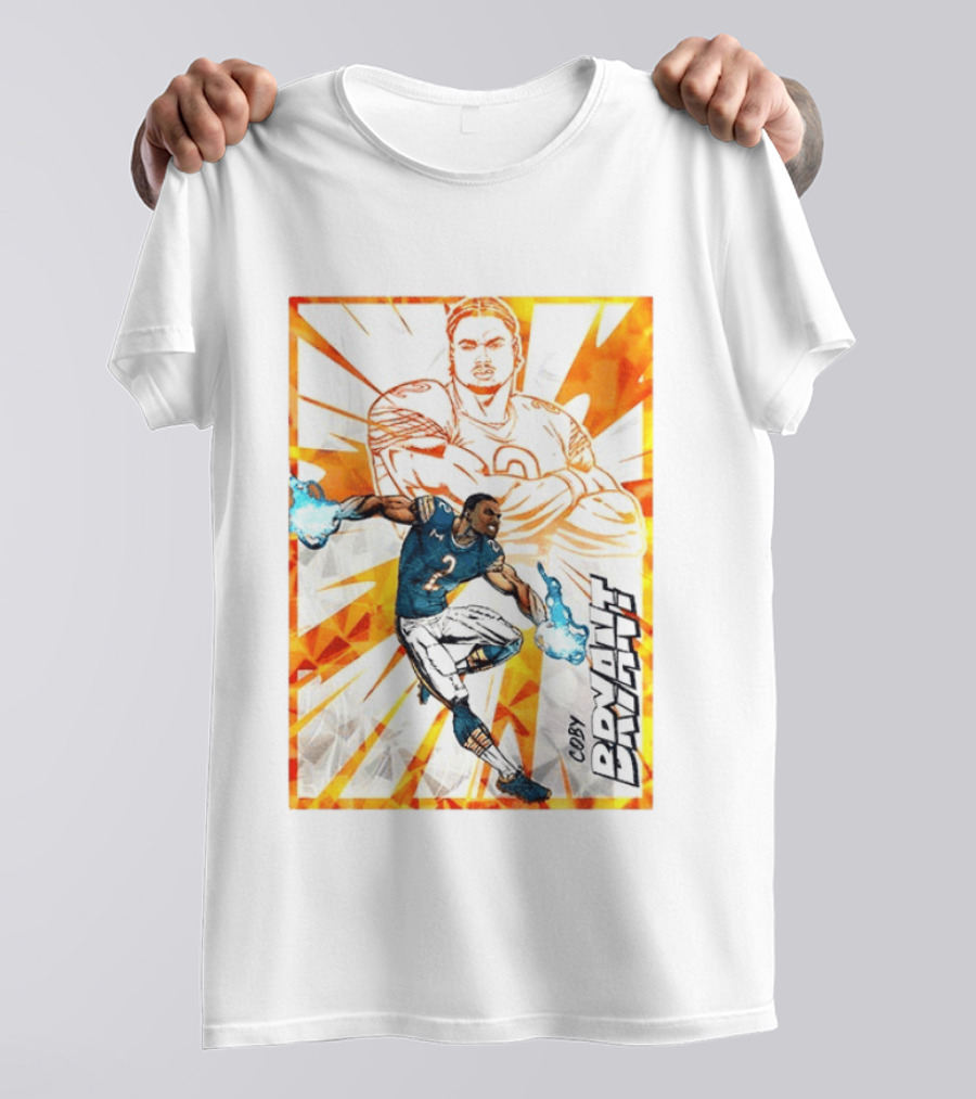 Coby Bryant Seattle Seahawks Football Card Dynamic Illustration With Chicago Bears T-Shirt