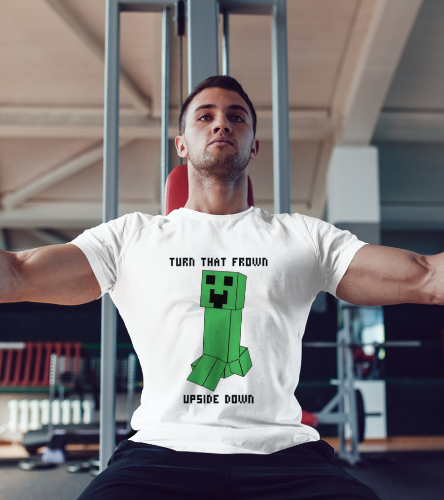 Creeper Turn That Frown Upside Down Gaming Block T-Shirt