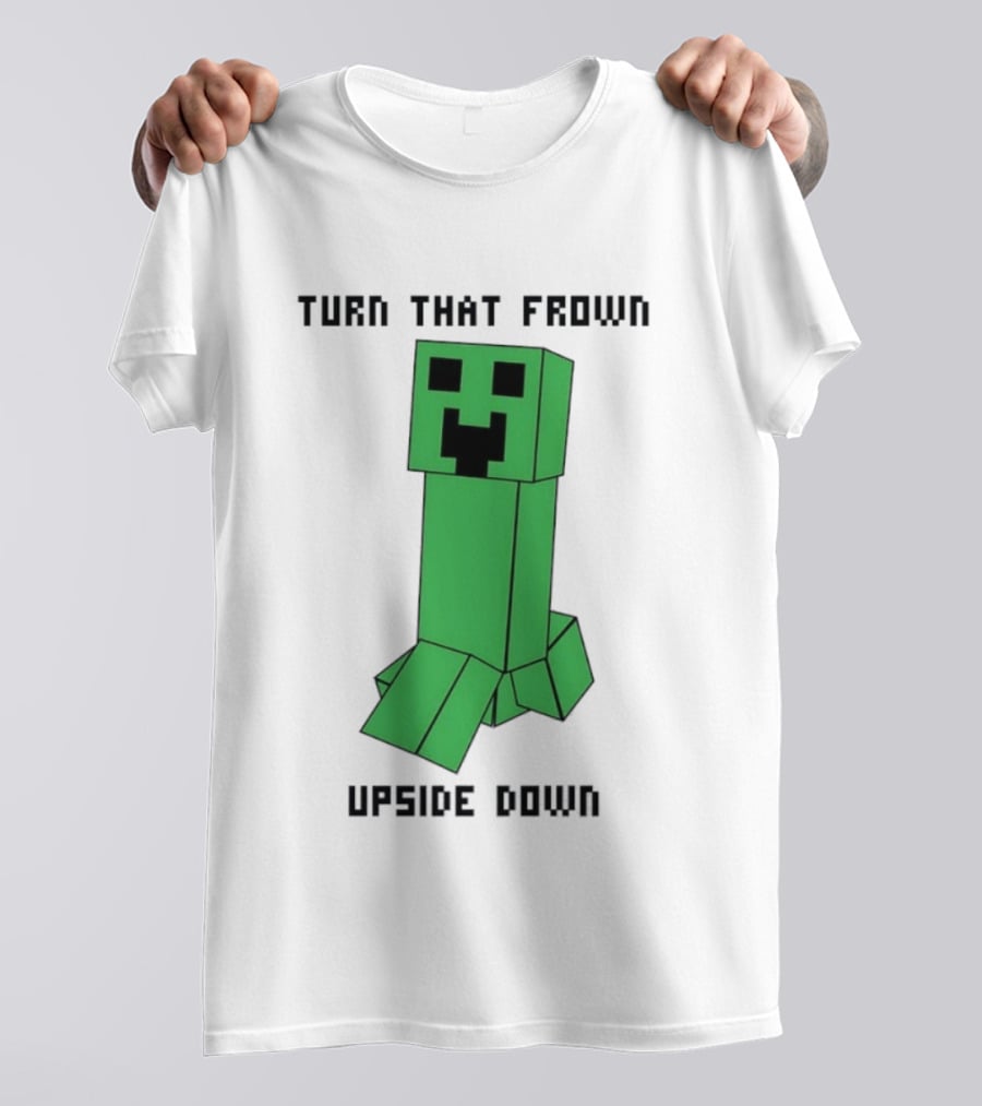 Creeper Turn That Frown Upside Down Gaming Block T-Shirt