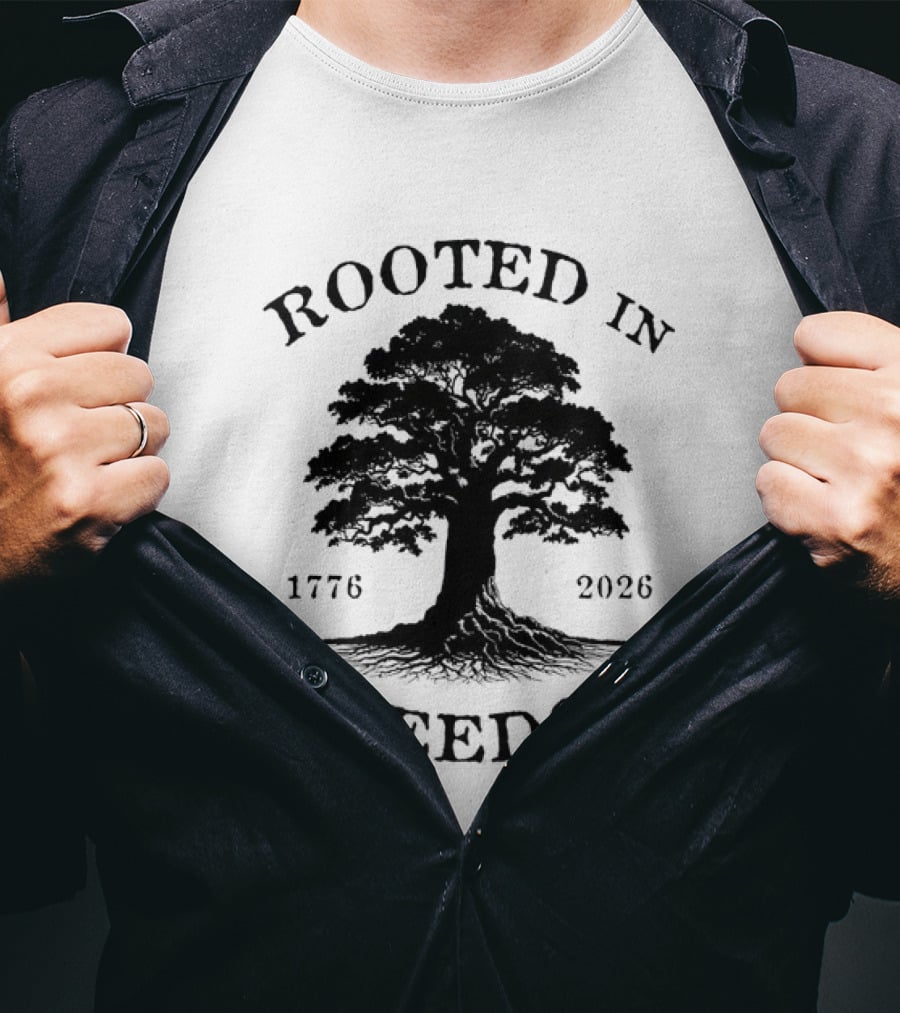 Rooted In Freedom Tree 1776 2026 Patriotic T-Shirt