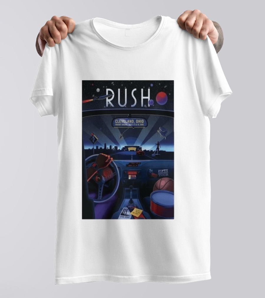 Rush Fifty Tour Cleveland Ohio Rocket Arena September 17 & 19 2026 T-Shirt