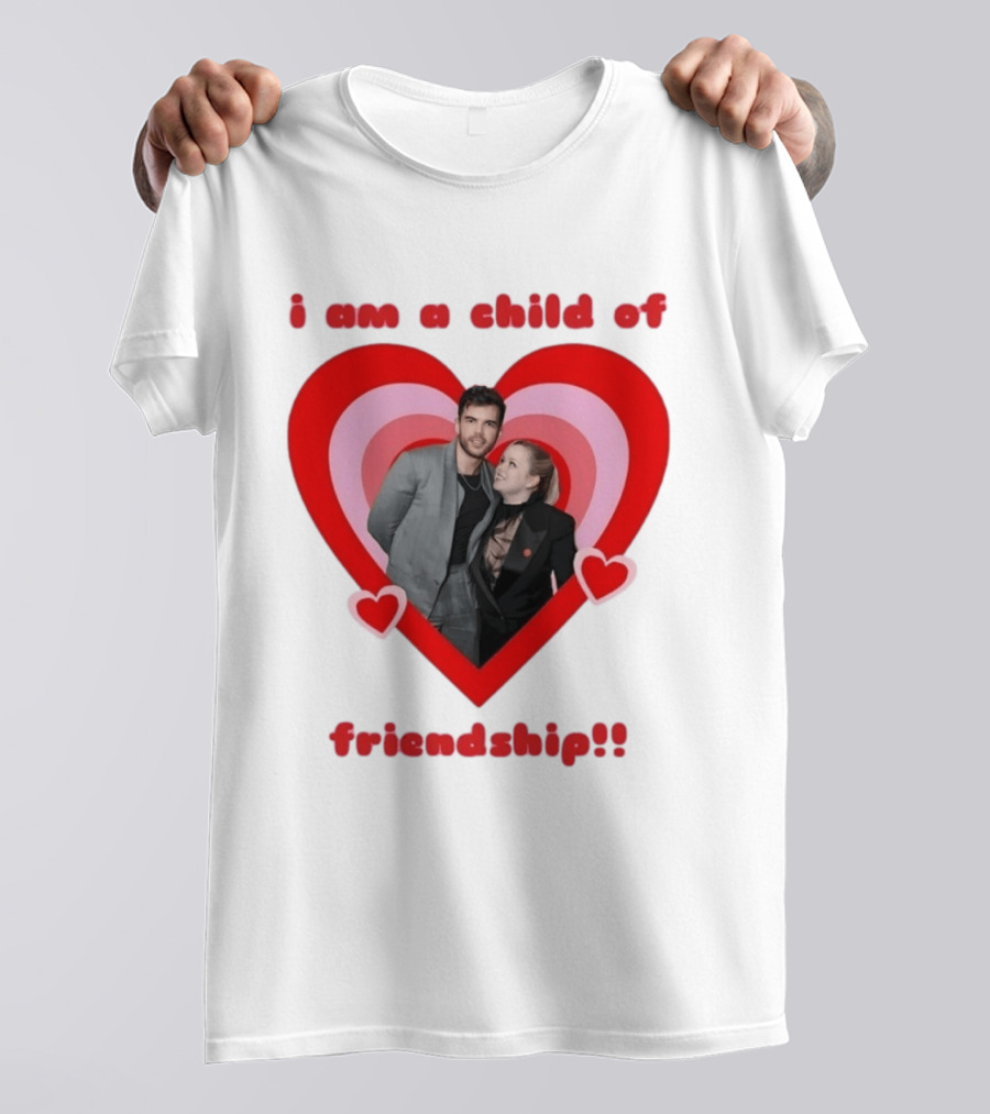 Luke Newton Nicola Coughlan I Am A Child Of Friendship Heart T-Shirt