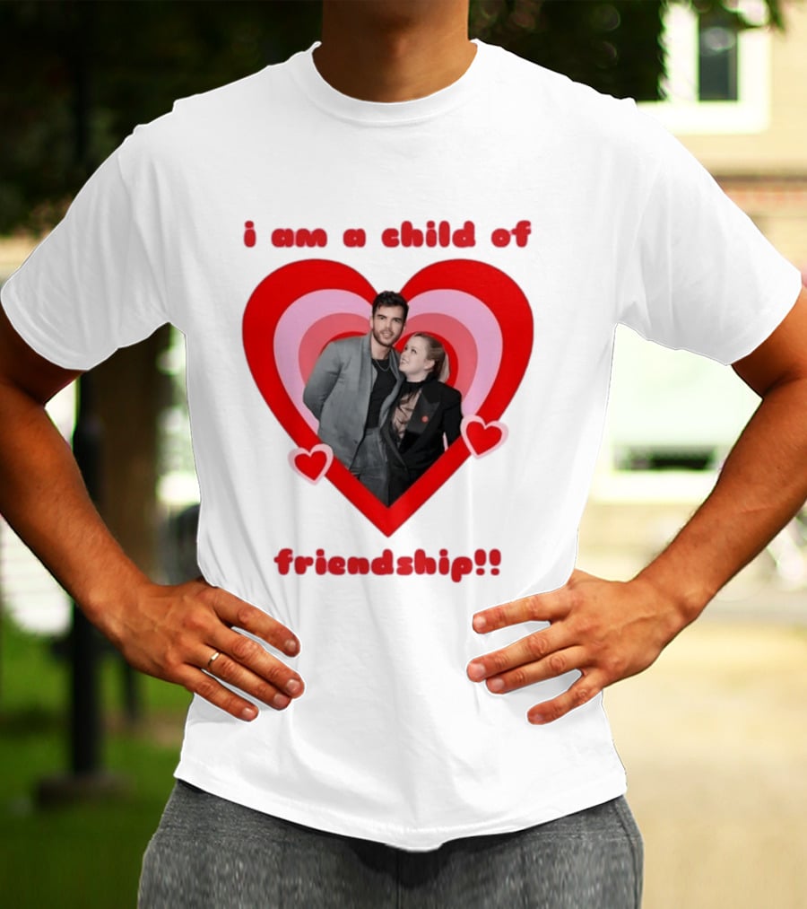 Luke Newton Nicola Coughlan I Am A Child Of Friendship Heart T-Shirt