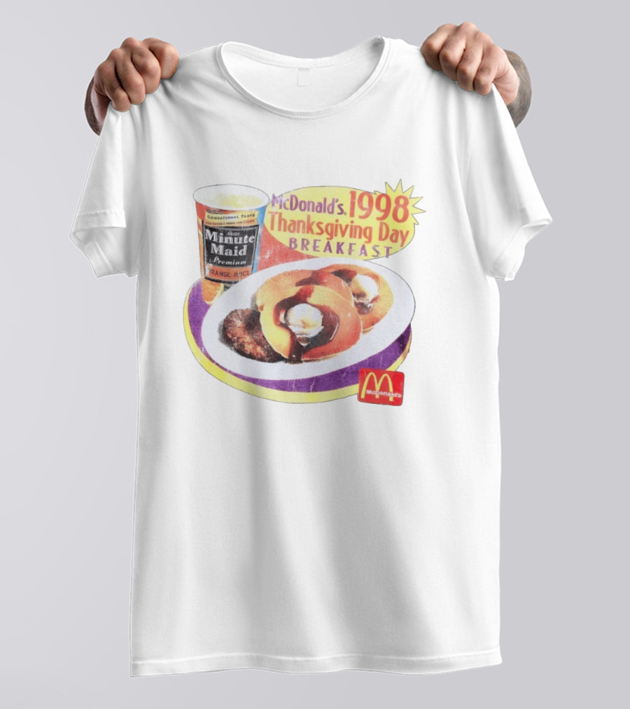 Minute Maid Orange Juice McDonald's 1998 Thanksgiving Day Breakfast Burgers T-Shirt