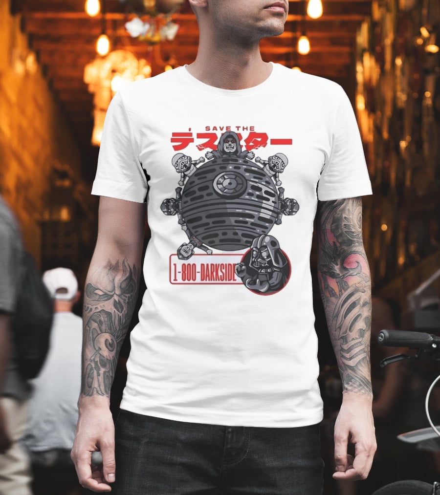 Save The Death Star 1 800 Darkside Star Wars Darth Vader And Stormtroopers T-Shirt