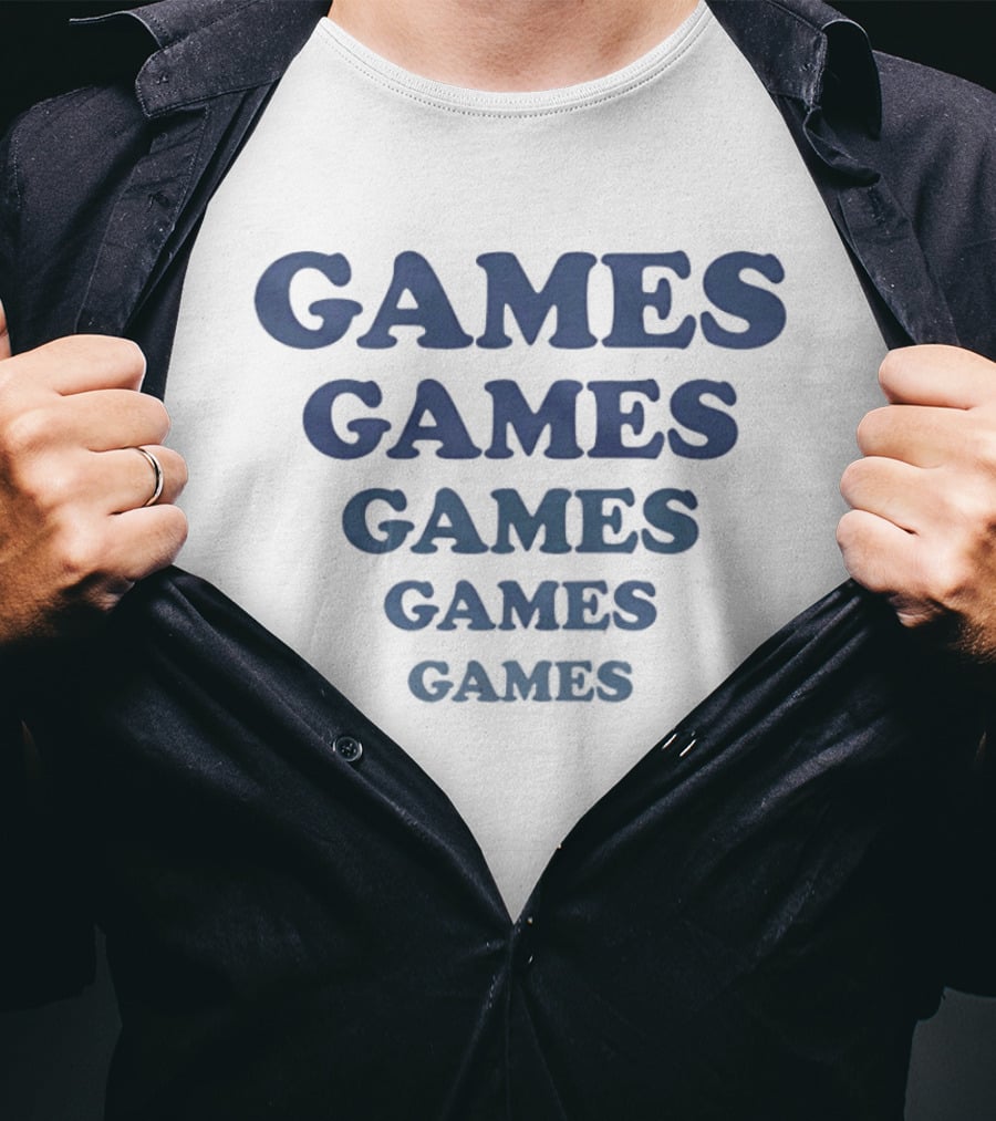 GAMES GAMES GAMES GAMES GAMES Gaming Gamer Fun T-Shirt