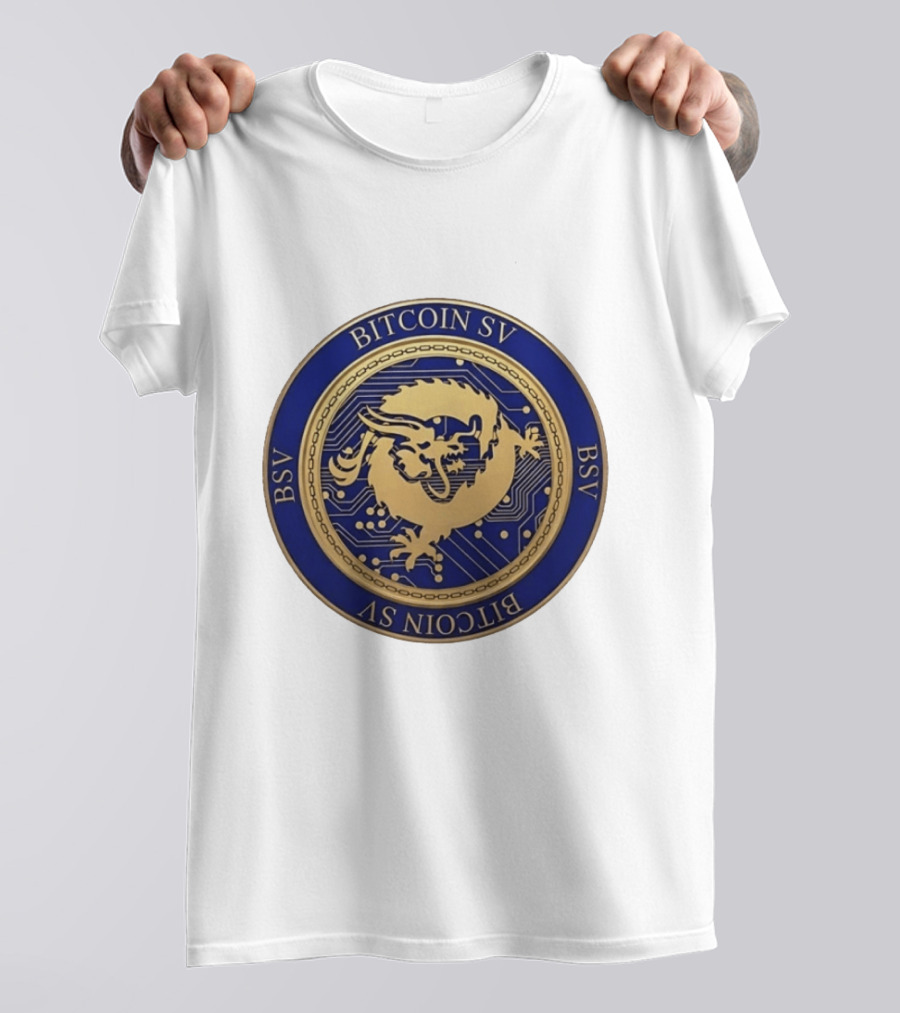 Bitcoin SV BSV Cryptocurrency Dragon Emblem My Pronouns Are All T-Shirt
