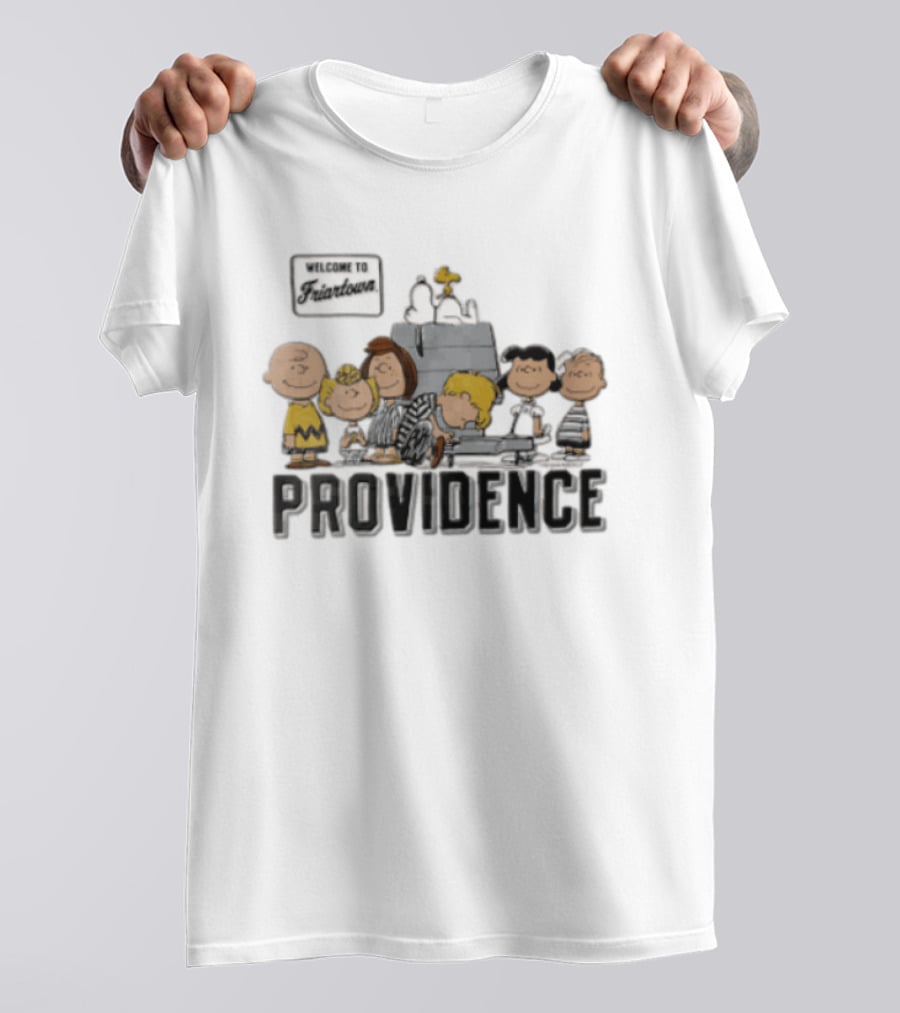 Providence Friars Welcome To Friartown Peanuts Characters Snoopy Charlie Brown Piano Scene T-Shirt