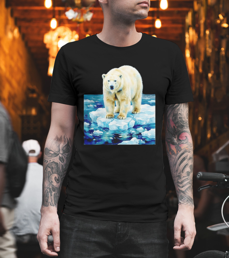 Majestic Polar Bear On Melting Iceberg Arctic Wildlife Scene T-Shirt