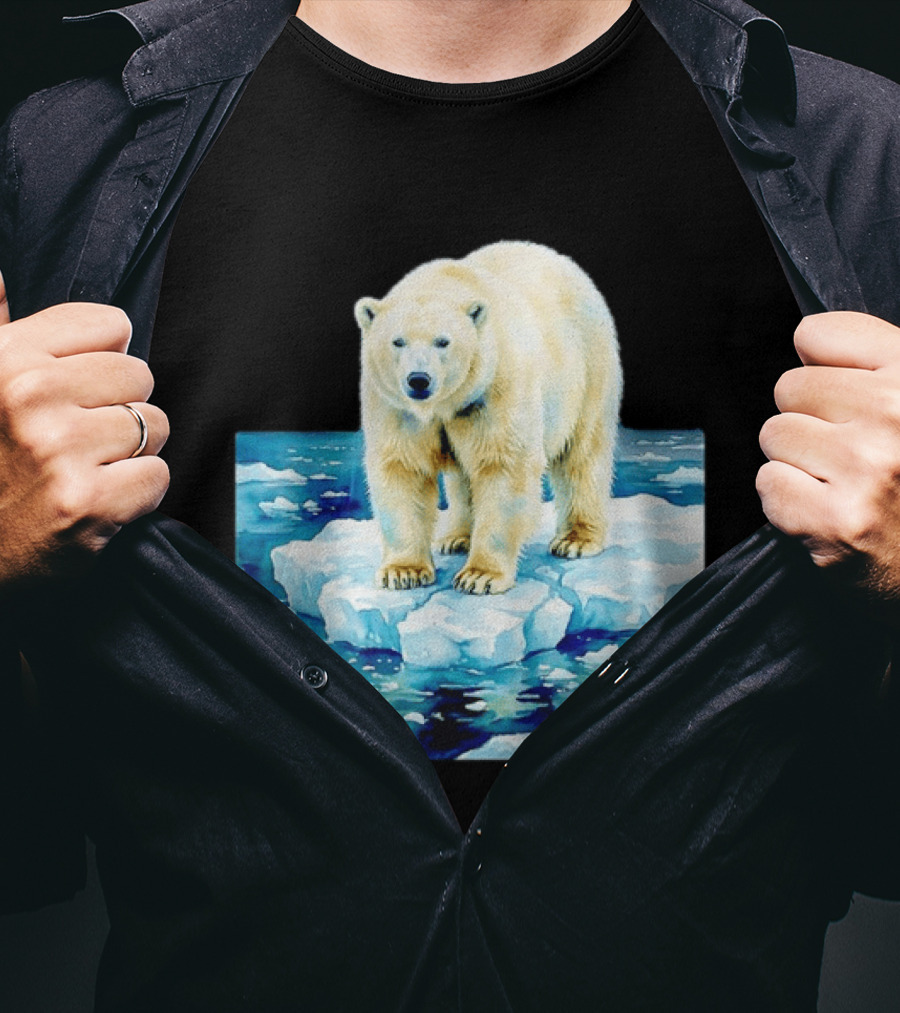 Majestic Polar Bear On Melting Iceberg Arctic Wildlife Scene T-Shirt