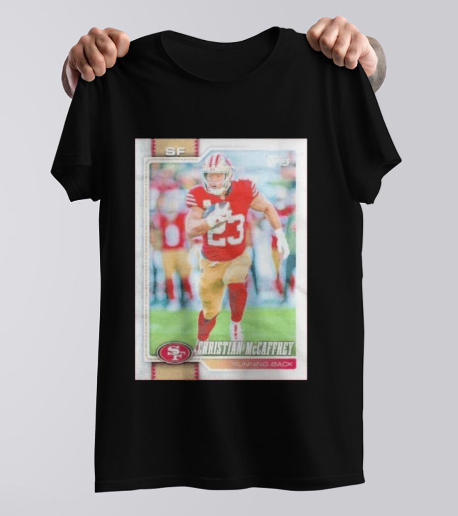 Christian McCaffrey SF 49ers Running Back No 23 NFL Player Card T-Shirt