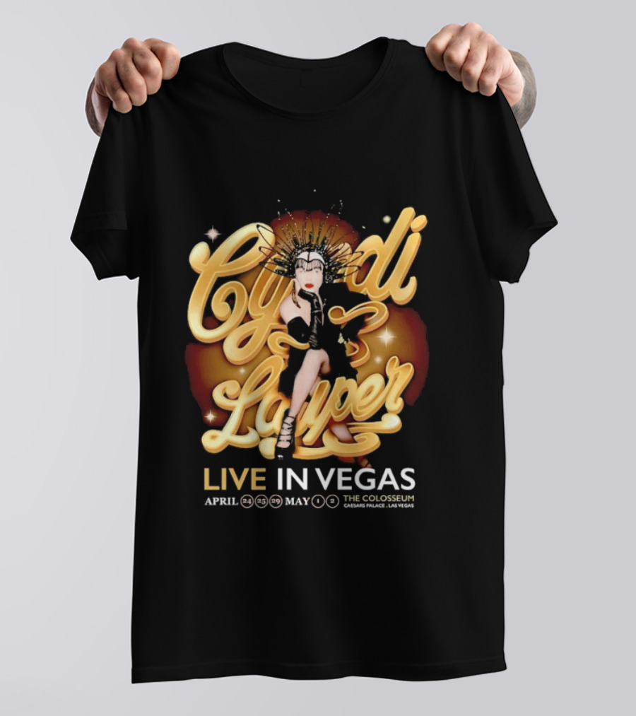 Cyndi Lauper Live In Vegas April May The Colosseum Caesars Palace T-Shirt