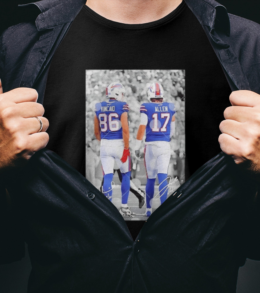Buffalo Bills Dalton Kincaid 86 And Josh Allen 17 NFL Football Team Players T-Shirt
