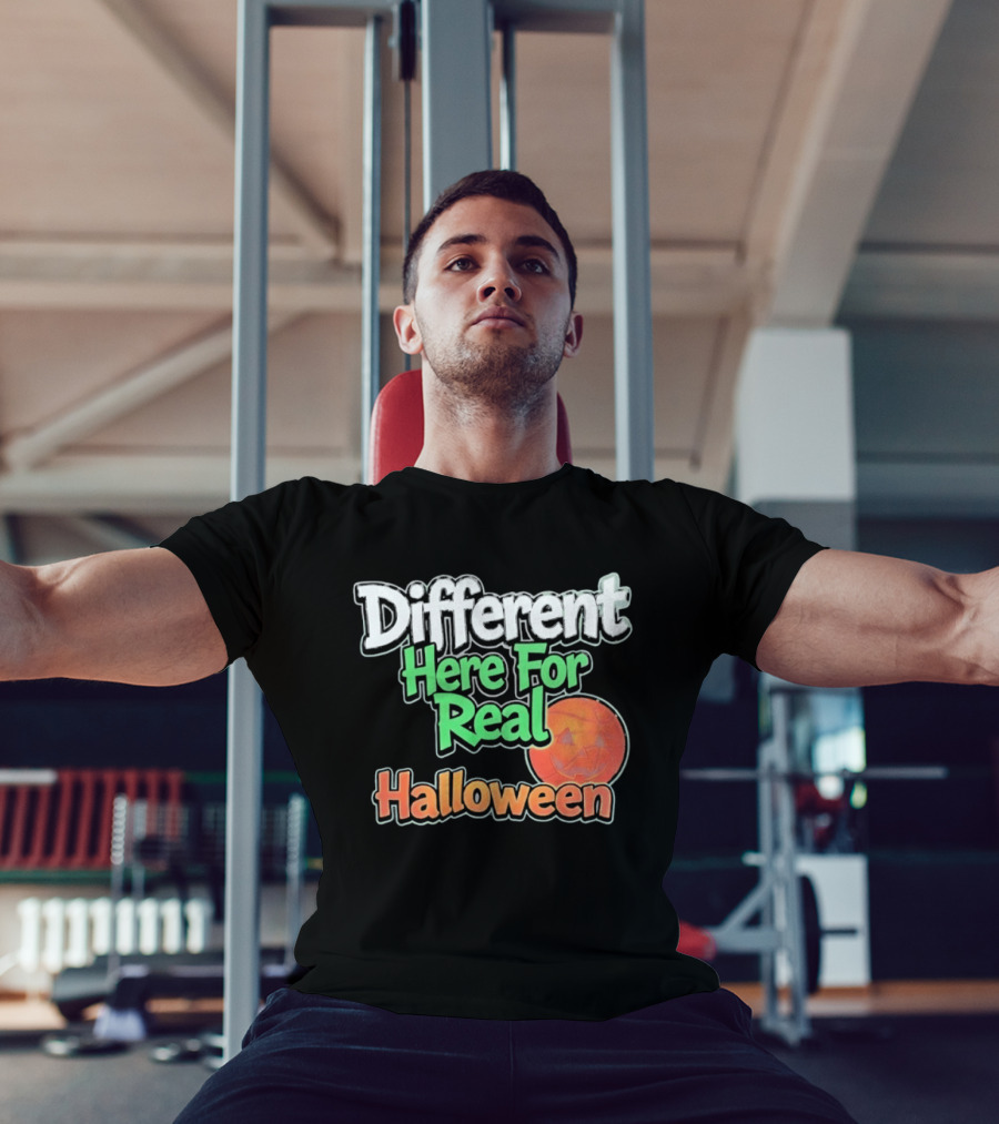 Different Here For Real Halloween Pumpkin Basketball T-Shirt