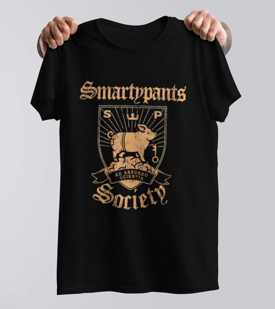 Smartypants Society Ex Absurdo Scientia Distressed Pig Crest T-Shirt
