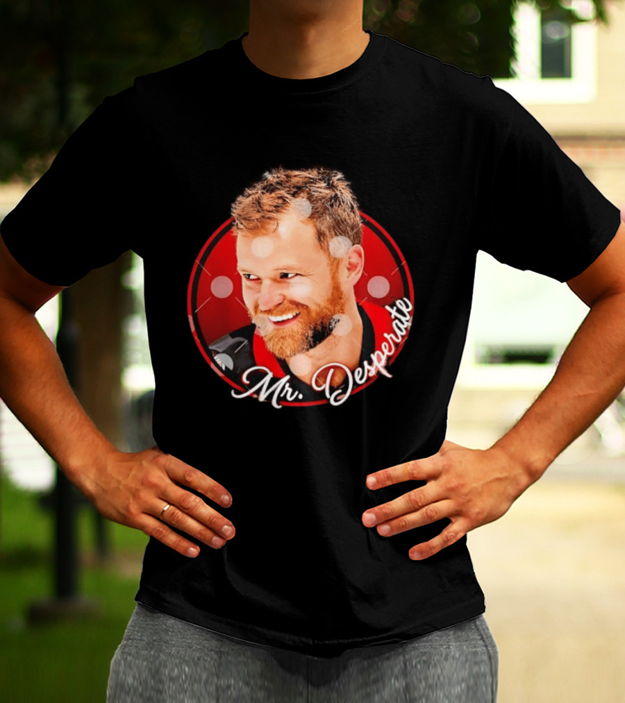 Mr Desperate Expression Hockey Player Red Circle T-Shirt