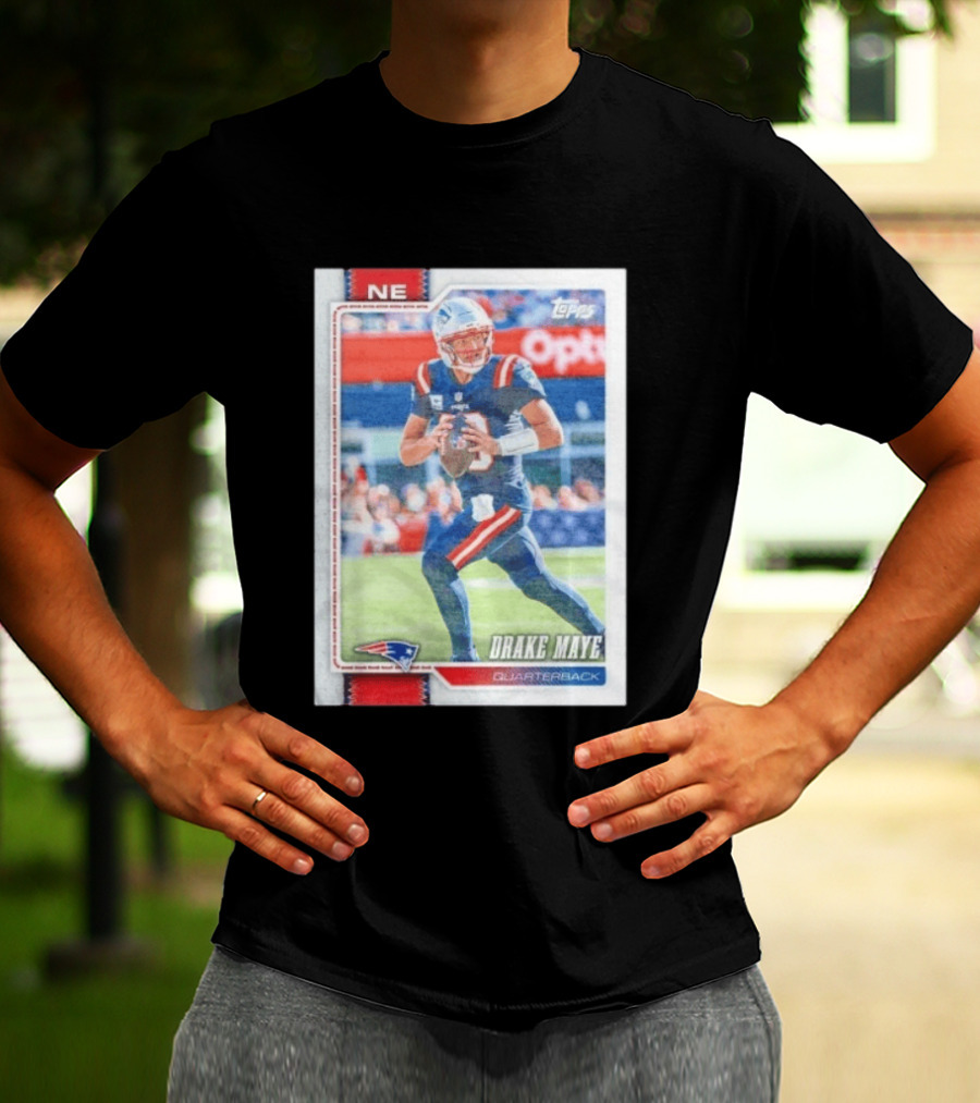 New England Patriots Drake Maye 2026 Topps Quarterback Football Card T-Shirt