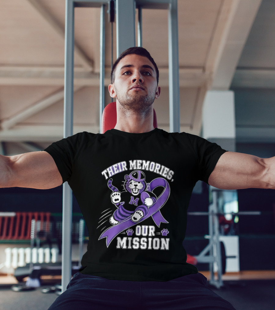 Their Memories Our Mission Purple Football Helmet Ribbon M Tiger Paw T-Shirt
