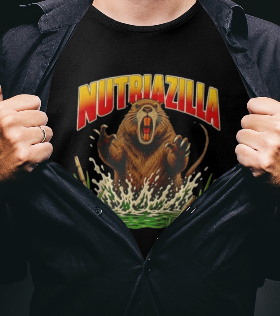 Nutriazilla Giant Nutria Emerging From Water T-Shirt