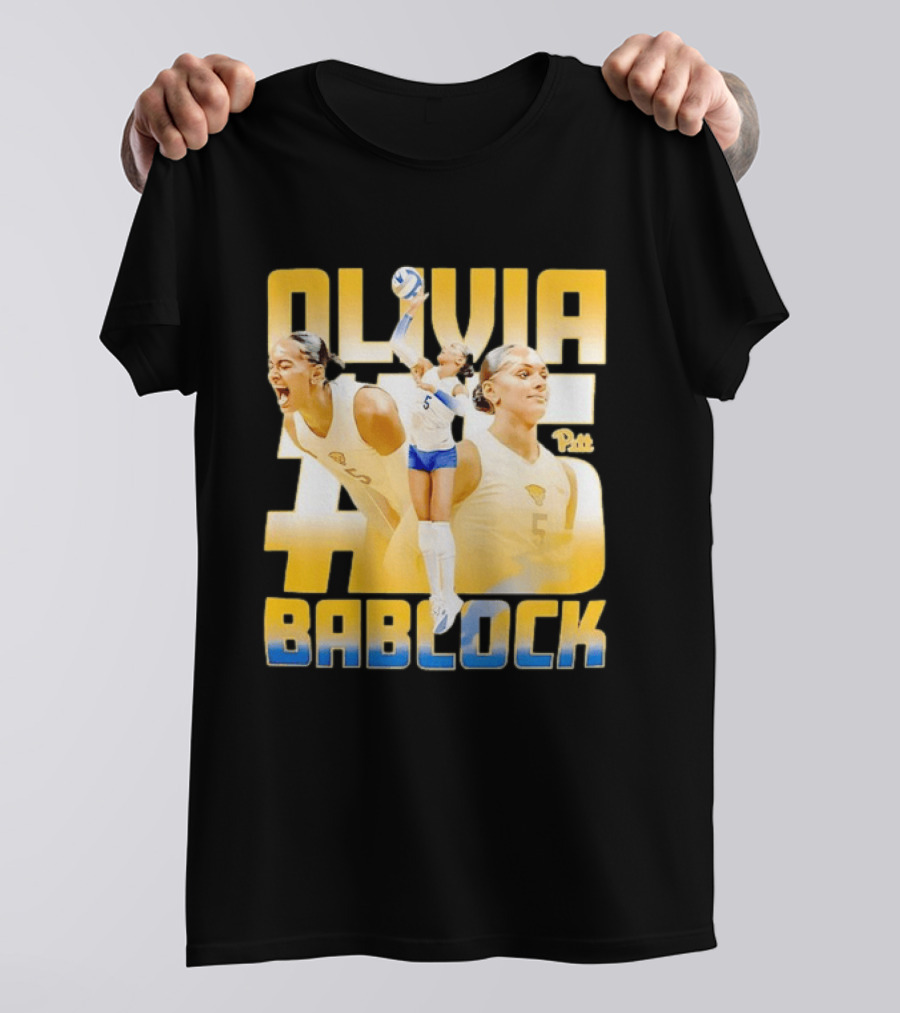 Olivia Bablock Pitt Panthers Volleyball Number 5 T-Shirt
