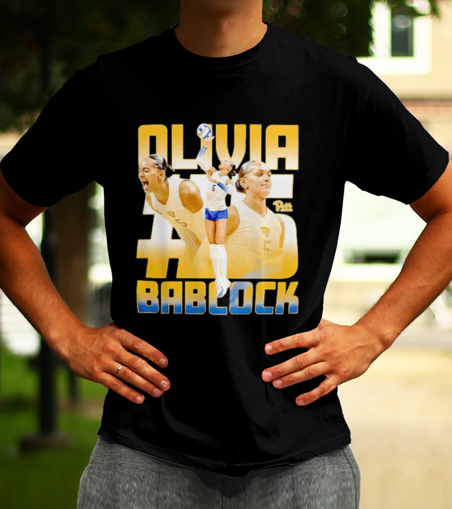 Olivia Bablock Pitt Panthers Volleyball Number 5 T-Shirt
