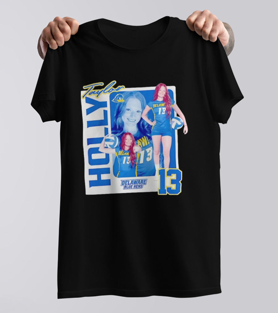 Holly Taylor Delaware Blue Hens Number 13 Volleyball T-Shirt