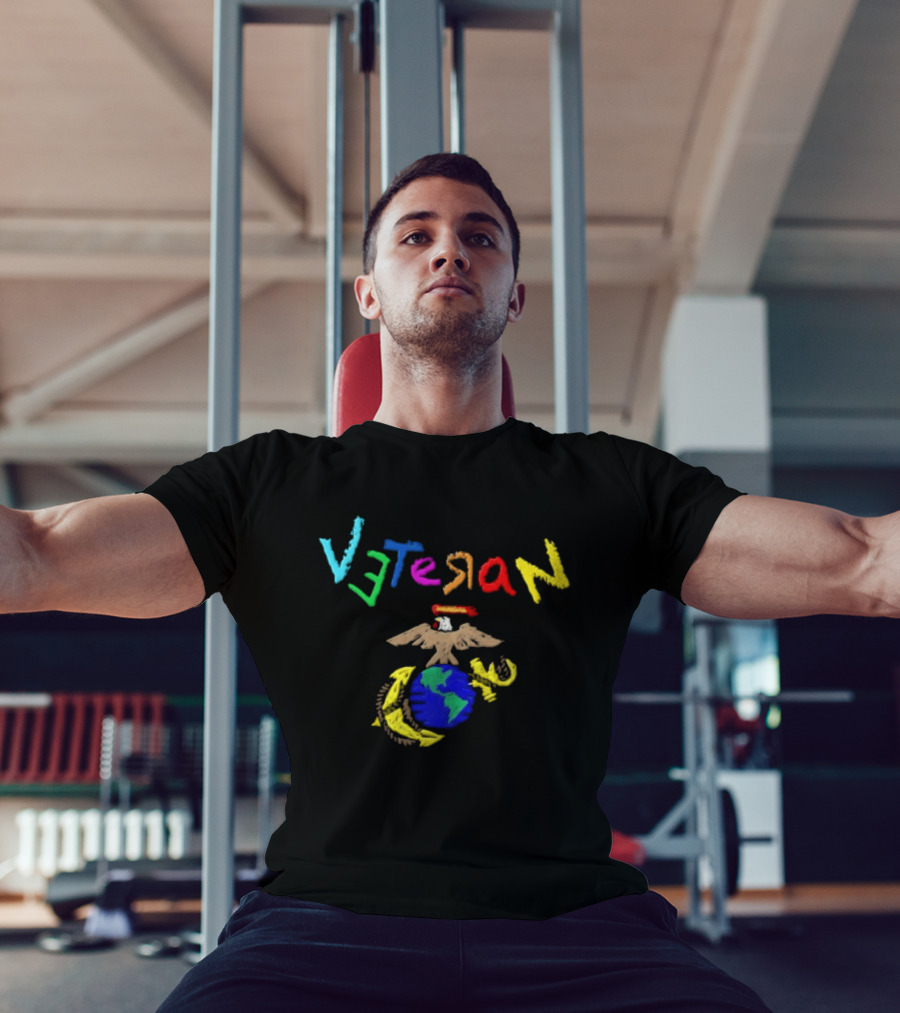 Veteran Eagle Globe And Anchor Colorful Military T-Shirt