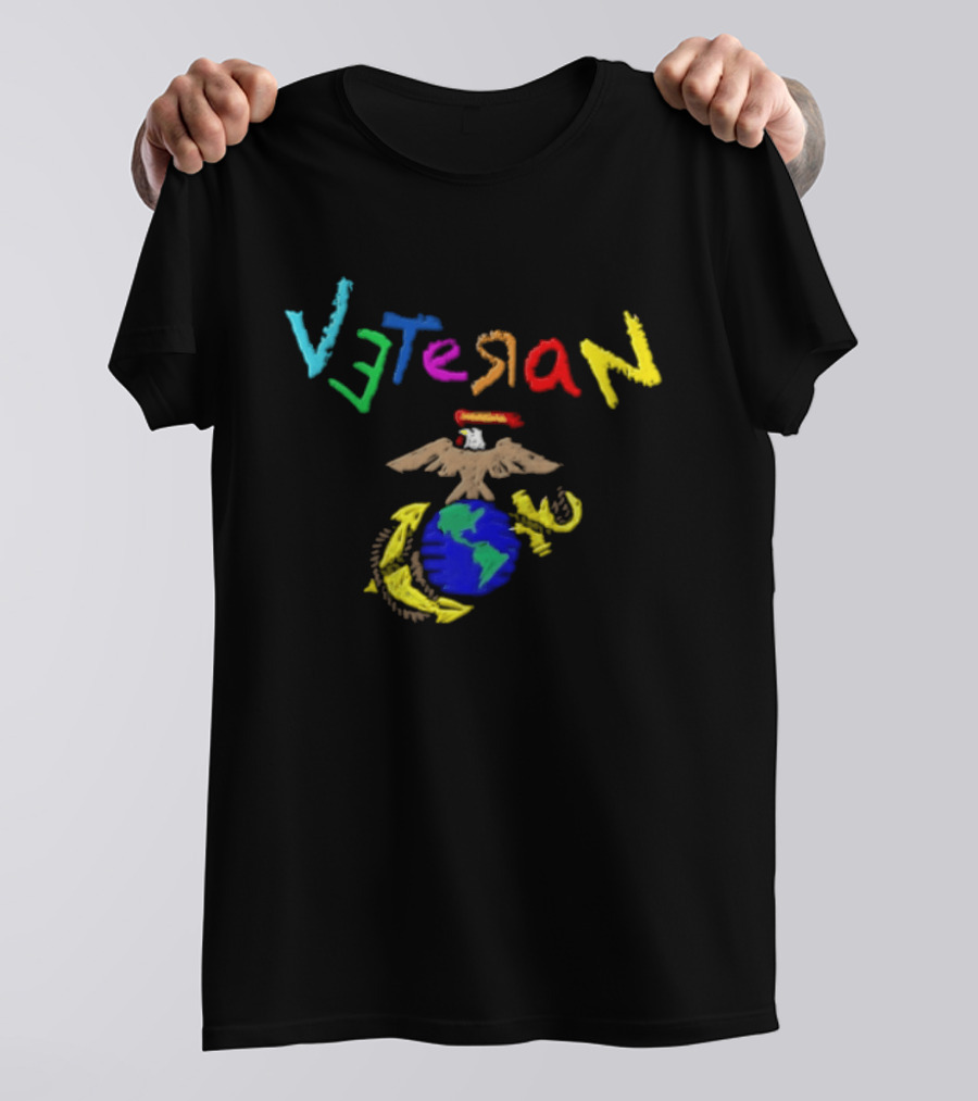 Veteran Eagle Globe And Anchor Colorful Military T-Shirt