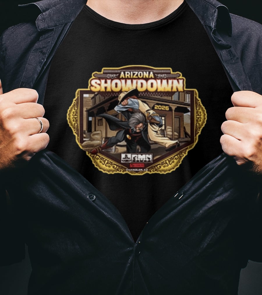 RMN Events Arizona Showdown 2026 Cowboy Fight Scene Vintage Western T-Shirt