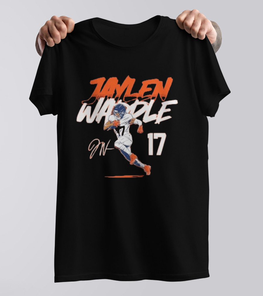 Jaylen Waddle 17 Denver Broncos Pose T-Shirt