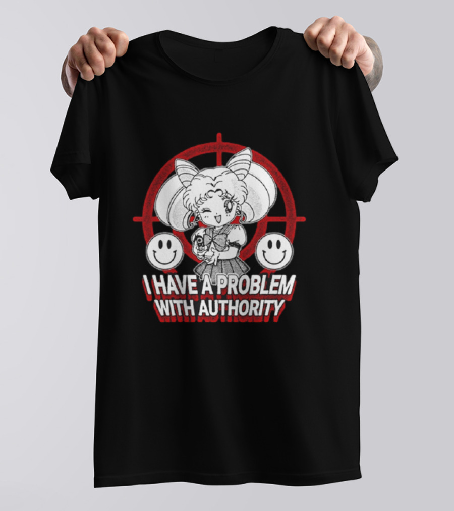 Sailor Moon I Have A Problem With Authority Anime Character Target Smiley Faces T-Shirt