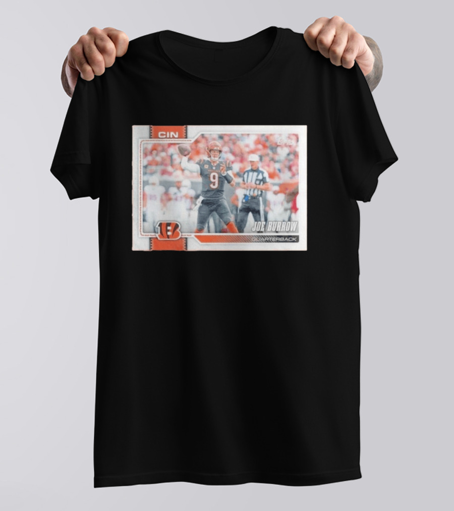 Joe Burrow Cincinnati Bengals Quarterback No 9 Football Card 2026 T-Shirt