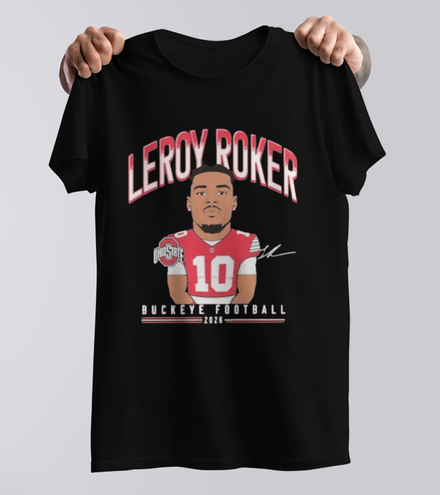 Leroy Roker Ohio State Buckeye Football 2026 Caricature T-Shirt