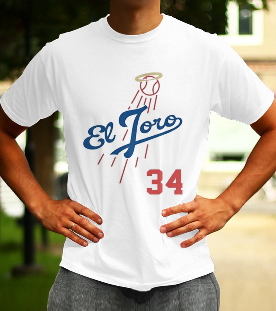 El Toro 34 Baseball Los Angeles Dodgers Fernando Valenzuela Halo T-Shirt