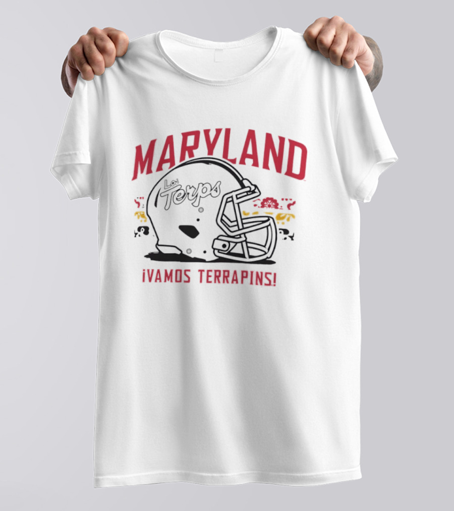 Maryland Terrapins Los Terps Ivamos Terrapins Helmet T-Shirt