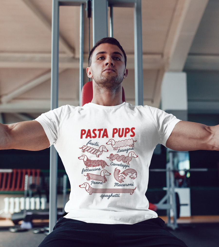 Pasta Pups Fusilli Lasagna Fettuccine Cavatappi Penne Macaroni Spaghetti Dogs T-Shirt