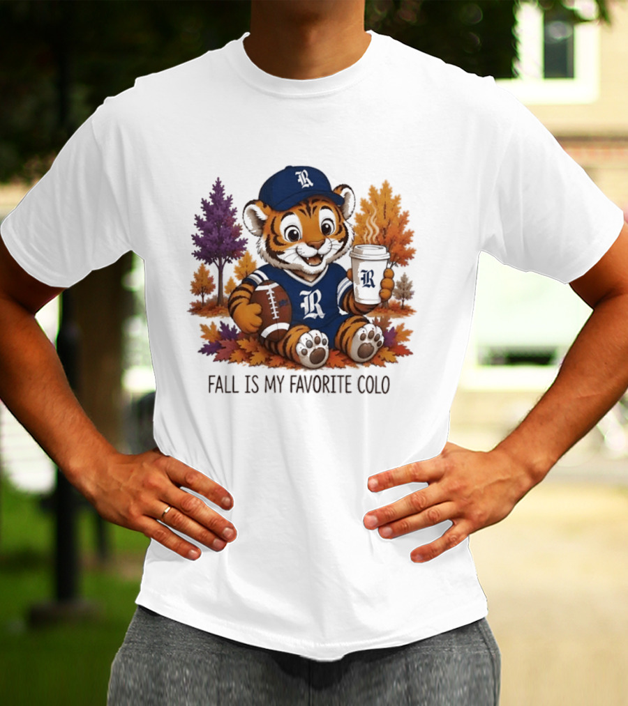 R Tiger Football Fall Is My Favorite Color Autumn Leaves T-Shirt