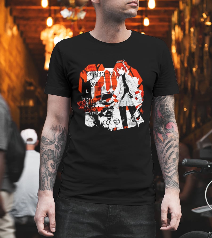 Anime Girl Broadcast Ret Cyberpunk Aesthetic Red Neon T-Shirt