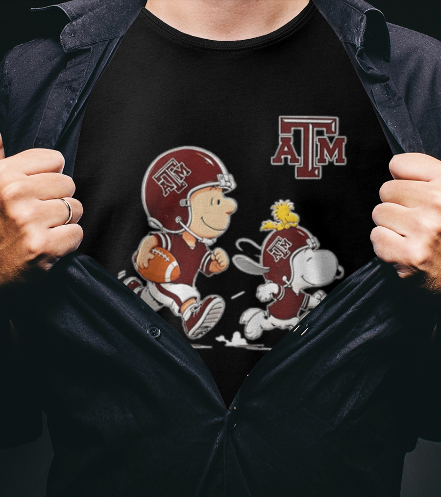 Charlie Brown Snoopy Woodstock Texas A&M Aggies Football 2026 T-Shirt