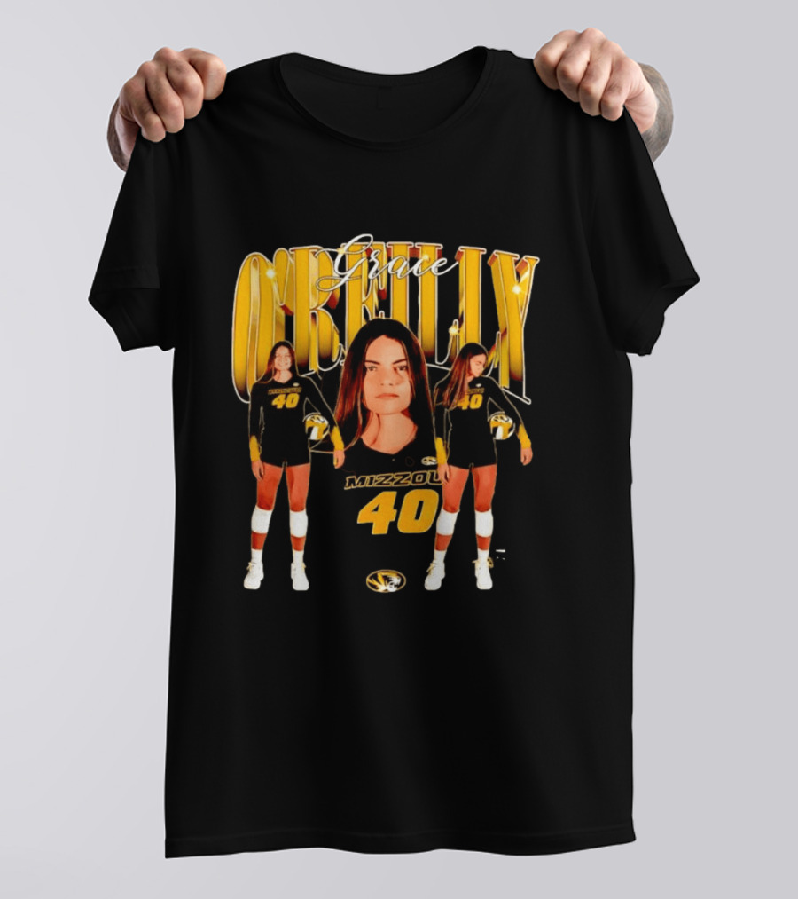 Grace O'Reilly Mizzou Volleyball 40 Golden Tigers T-Shirt
