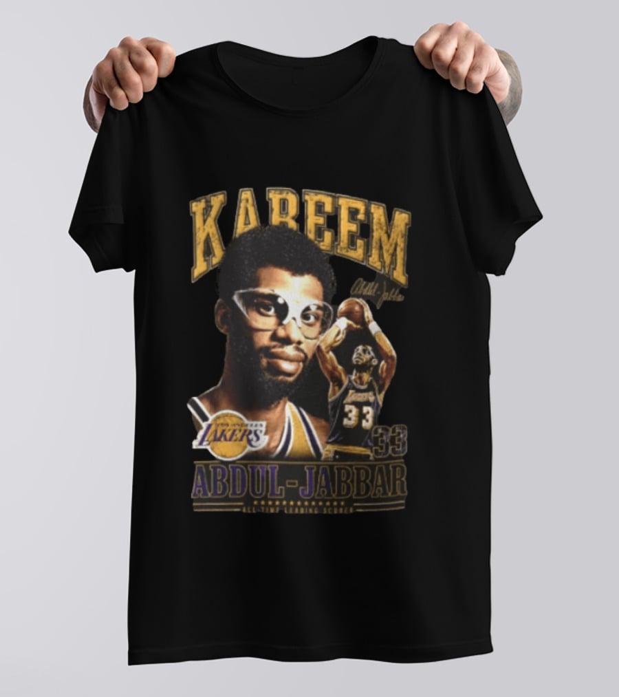 Kareem Abdul Jabbar Los Angeles Lakers NBA All Time Leading Scorer 33 T-Shirt