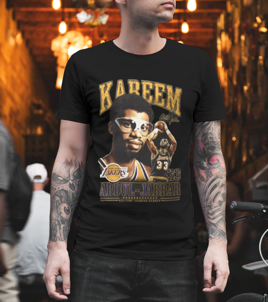 Kareem Abdul Jabbar Los Angeles Lakers NBA All Time Leading Scorer 33 T-Shirt
