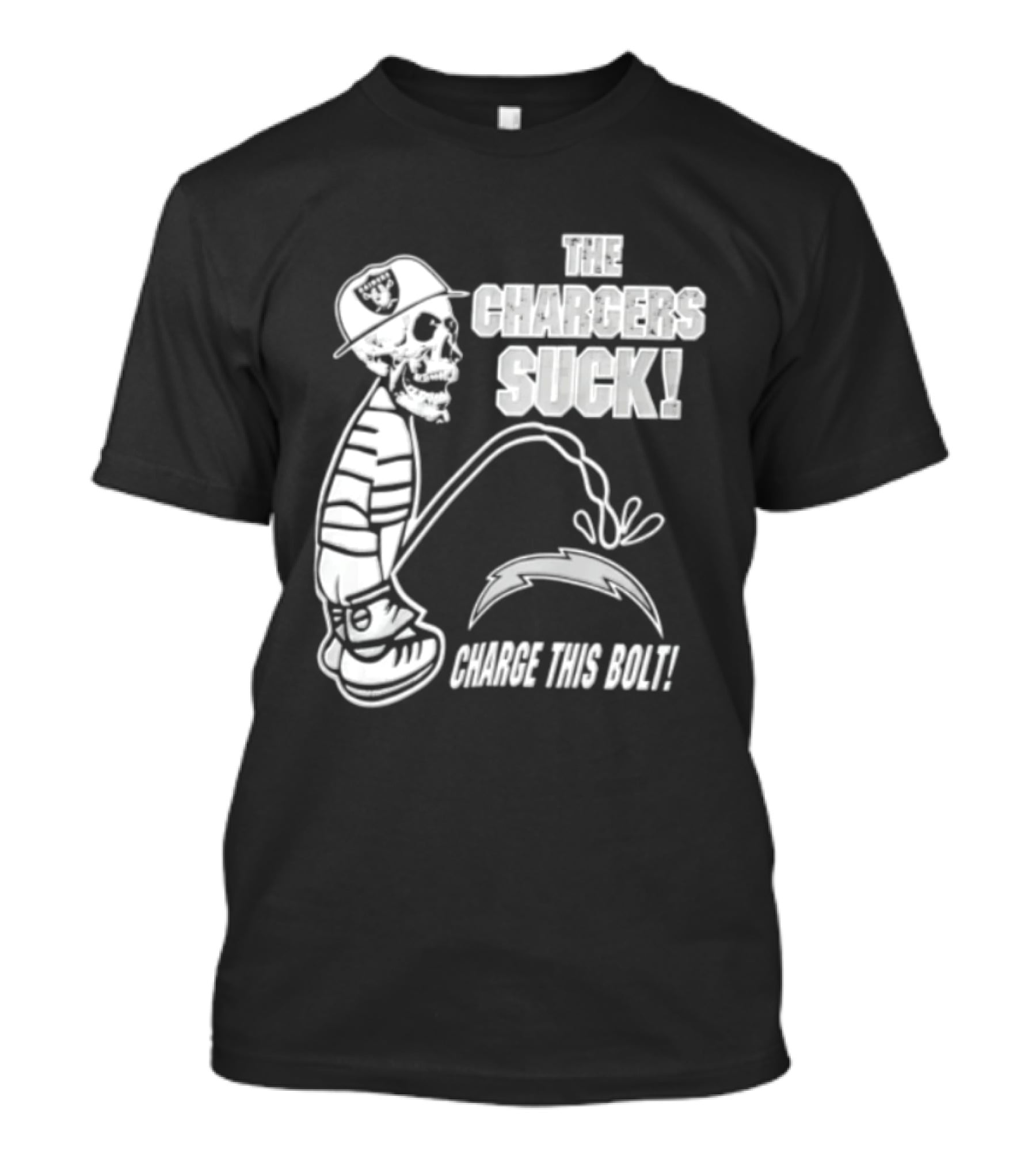 Las Vegas Raiders Versus Los Angeles Chargers Rivalry The Chargers Suck Charge This Bolt T-Shirt
